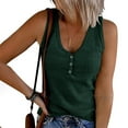 thumbnail image 2 of WAYUTE Women's Tank Tops V Neck Undershirt Sleeveless Button Down Casual Slim Fit Undershirt T Shirt Classic Outdoor Streetwear, 2 of 7