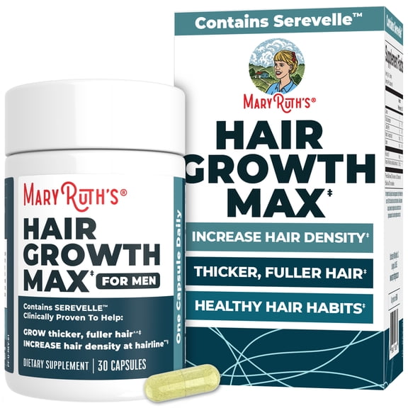 MaryRuth's Men's Hair Growth Max, 30 Capsules, Contains Serevelle