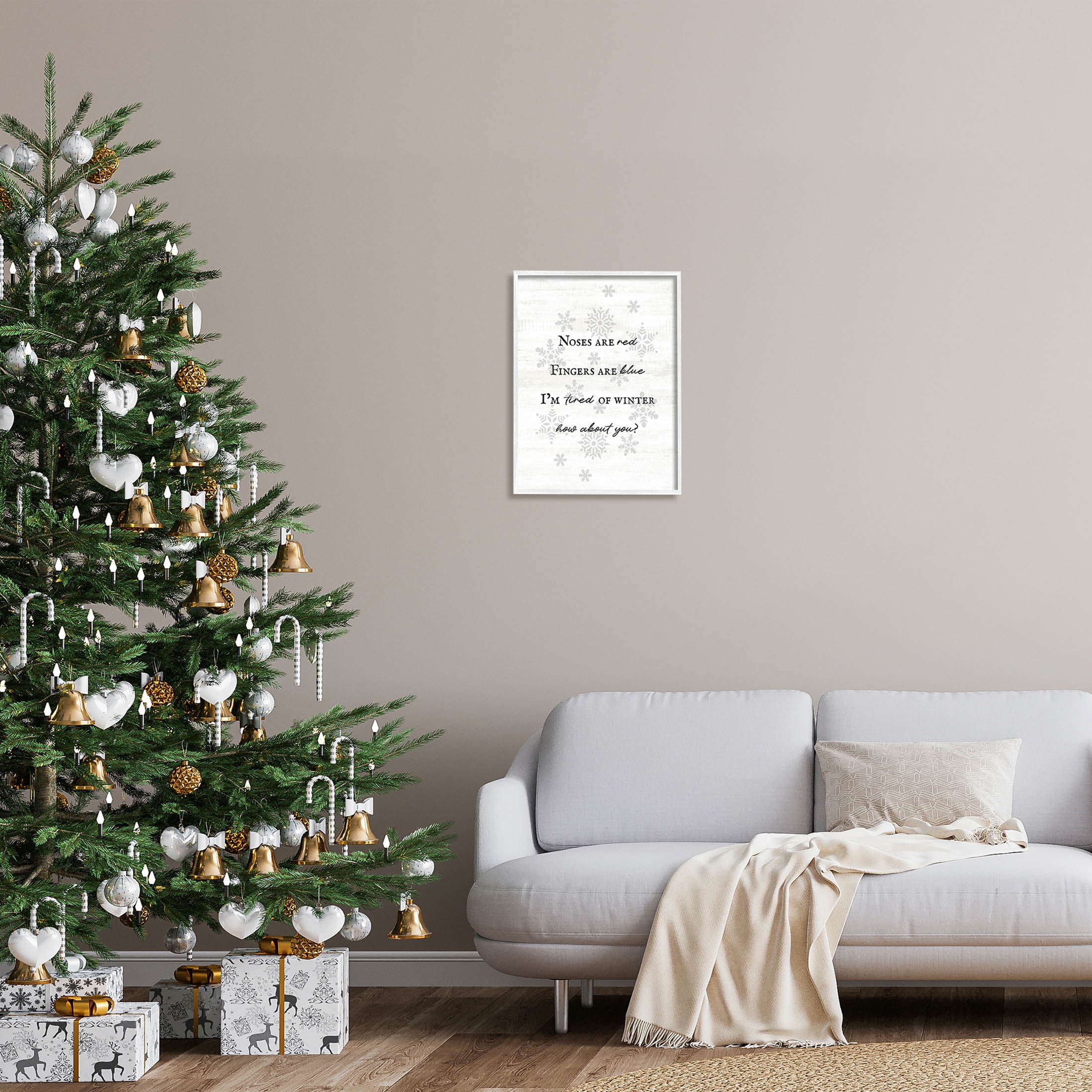 Tired Of Winter Funny Poem Holiday Graphic Art White Framed Art Print Wall Art