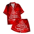thumbnail image 4 of FAOWME Vêtements d'Intérieur d'Été pour Enfants Garçons Filles T-Shirt à Manches Courtes Imprimé Col Rond Pantalons Courts Pyjamas Ensembles Bébés Rouge 8-9 Ans, 4 of 4