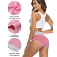 thumbnail image 4 of wirarpa Women's Cotton Underwear High Waist Stretch Briefs Soft Underpants Ladies Full Coverage Panties 5 Pack Size 5-10, 4 of 6