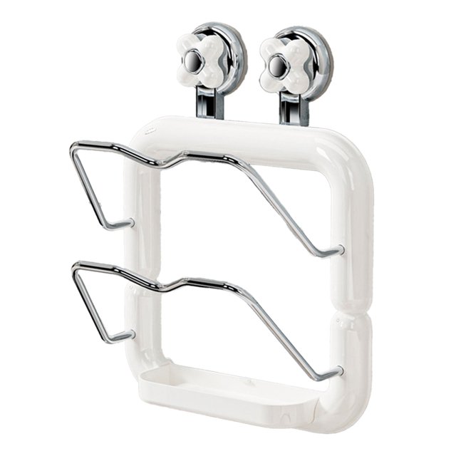 Kitchen Utensil Set Pot Holder With Suction No Punching Pot Lid Holder Pot Lids Organizer Rack Suction Cup Wall Mounted Pan Lids Bakeware Organizer Rack Holder Pot Lid Holder For Cabinet Door/Wall