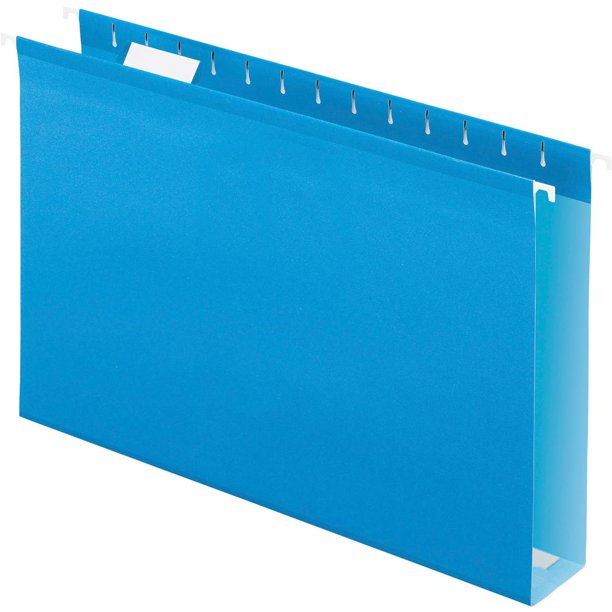 Pendaflex Extra Capacity Reinforced Hanging Folders Legal 8 1 2 X 14 Sheet Size 2 Expansion 1 5 Tab Cut Pressboard Poly Blue Recycled 25 Box Walmart Com Walmart Com