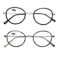 thumbnail image 4 of Gabii MB1281 2-Pack Blue Light Blocking Reading Glasses +2.50 — Acetate Round Frame With Blue-Green Stainless Steel Temples, Unisex, 4 of 10