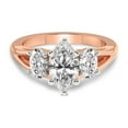 thumbnail image 3 of IGI Certified 3 Carat Marquise Shape Lab Grown Diamond Engagement Ring | 14K Rose Gold | Bethany Three Stone Side Oval Diamond Ring | FG-VS1-VS2 Quality Friendly Diamonds, 3 of 6