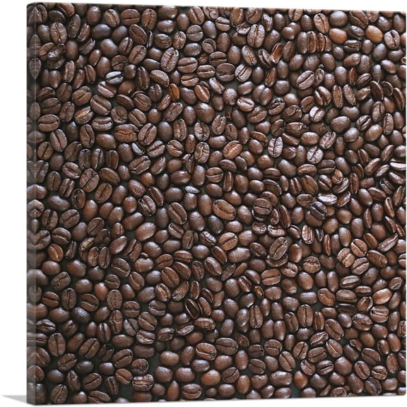 ARTCANVAS Coffee Pattern Cafe Decor Square Canvas Art Print - Size: 18" x 18" (0.75" Deep)