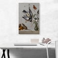 thumbnail image 2 of ARTCANVAS Still Life Songbird Butterflies Mice Eating Walnuts Flowers Vase On Stone Ledge Canvas Art Print by Jean Baptiste Oudry - Size: 26" x 18" (1.50" Deep), 2 of 9