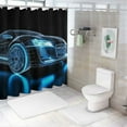 thumbnail image 7 of Shiartex Cybernetics Futuristic Style Printed Shower Curtain Set with Hooks, 100% Polyester Fiber, Bathroom Decoration, Various Sizes 69x72, 7 of 7