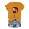 thumbnail image 1 of WEAIXIMIUNG T-Shirt à Manches Courtes Col Rond pour Femmes Imprimé Verre Saint-Valentin 2024, 1 of 2