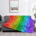thumbnail image 2 of Balery Glitter Rainbow Manta de Franela con Dibujo, Lujo Ultra Suave y Cálido, Antipelusa y Resistente a las Arrugas para Cama, Sofá, Camping -50"x40", 2 of 6