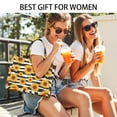 thumbnail image 5 of Large Capacity Tote Bag,Black White Stripe Sunflower Pattern Handbag Fashion Luxury Tote Bag,15.7"x13"x 5.1" Inches,Laptop Compatible, 5 of 6