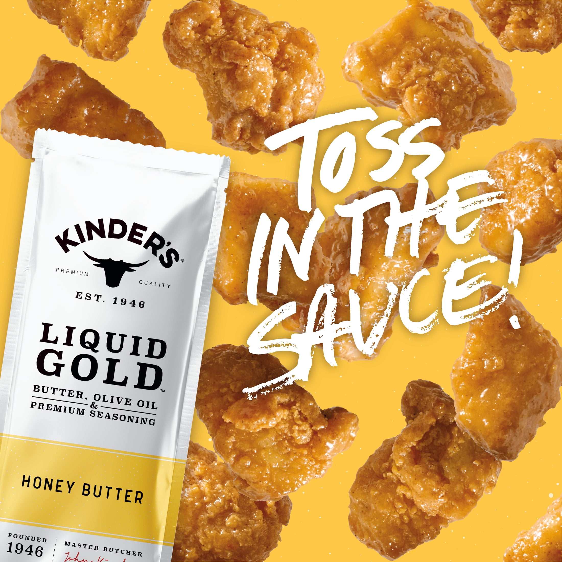 Kinder's Restaurant-Style Breaded Honey Butter Boneless Chicken Bites, 18 oz (Frozen)