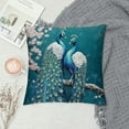 thumbnail image 2 of Creowell Peacocks Flowers Branch Fashion Style Dirt-Resistant Throw Pillow Covers for Couch Sofa Bed Living Room Bedroom 1PC 18x18in, 2 of 5