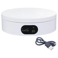 thumbnail image 1 of White 360 degree Electric Rotating Display Turntable Speed Adjustbale USB Charging, 1 of 10