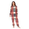 thumbnail image 2 of FORMRS Onesies Pajama for Adults Unisex Hoodie Winter Jumpsuit One Piece Sleepwear, Sizes S-2XL, Vibrant Red Tartan Pattern, 2 of 7