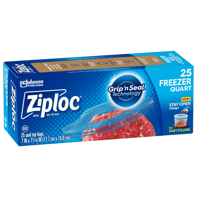 Ziploc® Quart Freezer Bags with Stay Open Design, 38 ct - Kroger