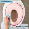 thumbnail image 6 of Todays Kids Toddler Potty Training Seat - Toddler Toilet Seat Attachment for Boys & Girls w/Splash Guard, Non-Slip Grip for Secure Fit, Fits Standard Round & Oval Toilets, Storage Hook Included, Pink, 6 of 7