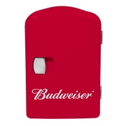 Budweiser Portable 6-Can Mini Personal Refrigerator Cooler, MIS135BUD, Red