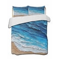 thumbnail image 2 of Blue Coastal Beach Full Size Down Alternative Comforter, Lightweight Comforter Quilt Bedding Set with Pillow Shams Summer Nautical Oil Painting All Seasons Bed Comforter Duvet Insert 78"x90", 2 of 7