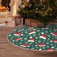 thumbnail image 5 of Lukts Santa Hat Joy Green Festive Print Color Life Christmas Tree Skirt, Winter Holiday Tree Mat Decoration ,Can be Used as A Shawl-36", 5 of 6