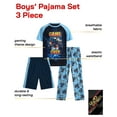 thumbnail image 2 of Quad Seven Boys' Pajama Set - 3 Piece Sleep Shirt, Pajama Pants, and Lounge Shorts (4-18), 2 of 7
