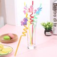 thumbnail image 4 of Pajitas de unicornio para beber, pajitas de plástico curvadas coloridas, decoraciones para fiestas de cumpleaños para niños, familia o fiesta, paquete de 8 JAMW Sencillez, 4 of 5