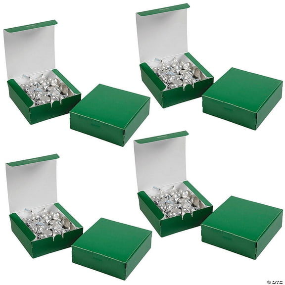 5" x 4 1/2" Bulk 60 Pieces Christmas Green Square Cardstock Party Favor Boxes