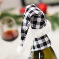 thumbnail image 2 of Tapa de botella a cuadros de Navidad cubierta de vino a cuadros reutilizable adorno de fiesta portátil (A) JShteea Libre de BPA, 2 of 7