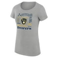 thumbnail image 2 of Women's G-III 4Her by Carl Banks Heather Gray Milwaukee Brewers Super-Slim Fit Lightweight Collage Team Graphic Crew, 2 of 5