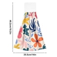 thumbnail image 3 of Abstract Flower Pattern Hand Towels 2 Pack Quick Dry Velvet Soft with Velcro Kitchen Bath 14x18in, 3 of 7
