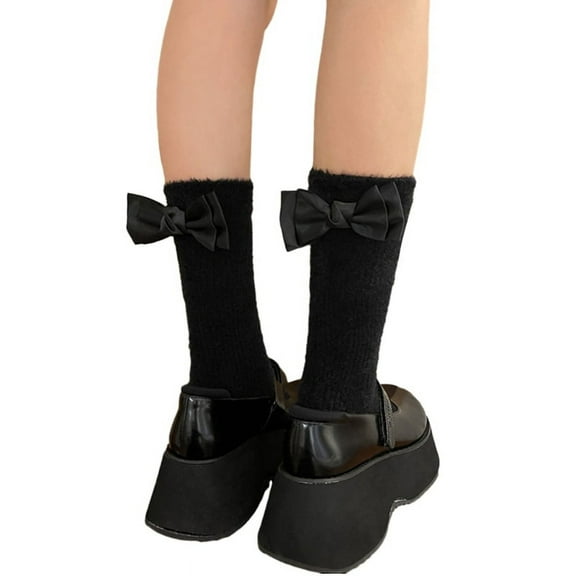 Milue Ankle Dress Socks Ballet Style Sweet Bowknot Crew Socks JK Uniform Loose Socks