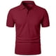 thumbnail image 4 of pstuiky Camisas de manga corta para hombre, Camiseta informal de manga corta con cuello redondo y solapa de color liso para hombre camisas casuales para hombre s, 4 of 4