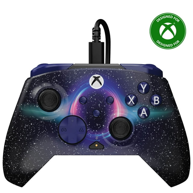 Turtle Beach Rematch Advanced Wired Gaming Controller for Xbox & PC - Lenticular, Multi-Design, Remappable Buttons, Hall-Effect Hair Triggers, 8ft Cable, Officially Licensed by Xbox - Dark Cosmos