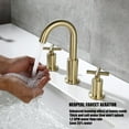 thumbnail image 2 of Adorer 8 Inches Widespread Bathroom Faucet, 3 Hole Brushed Gold Bathroom Sink Faucet with Pop-up Drain - 32133BG, 2 of 6