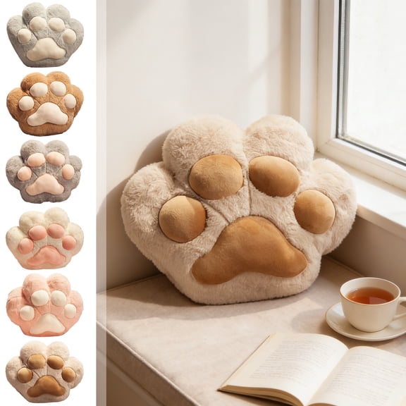 Cat Paw Pillows, Throw Pillows for Couch & Bedding, Soft Plush Paw Shaped Sofa Cushion for Home Office, Comfortable, Breathable, Lightweight, 16 inch Decorative Throw Pillows