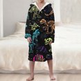 thumbnail image 2 of RXMEKW Hooded Velvet Bathrobe For Girls Long Sleeve Pajama Set With Button Closure, 2 of 7