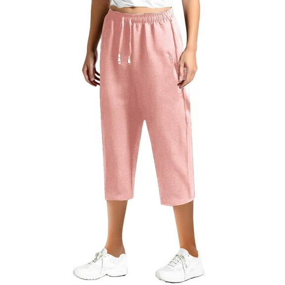 WENWU Summer Ice Sensation Quick Drying Light and Thin Casual and Cool Straight Leg 7 Inch Pants plus Petite Pants Womens Stretch Dress Pants