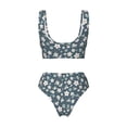 thumbnail image 6 of Rocae Blue Flower for Bikini Set for Women Two Piece Sexy High Swimsuits Split Crossover Bikini XX-Large, 6 of 9