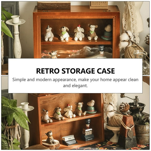 Display Shadow Box Cabinet Organizerstorage Wood Boxes Wall Case Shelves Cases Countertop Makeupwoodenfigure