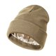 thumbnail image 4 of Gorro de punto de invierno con forro de satén y diseño con puños, suave, unisex Caqui, 4 of 9