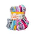 thumbnail image 3 of Wonder Nation Girls Socks, 15-Pack, Sizes S-L, 3 of 3