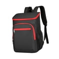 thumbnail image 4 of Mochila térmica con aislamiento, bolsa térmica ligera para adultos, mochila de Camping, mochila más fresca para el almuerzo, para viajes y senderismo negro rojo, 4 of 8