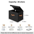 thumbnail image 5 of Granny Says Storage Bins with Lids, Extra Large Fabric Storage Boxes with PU Handles, Black, 2-Pack, 5 of 8
