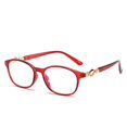 thumbnail image 5 of Gafas de moda para mujer con borde prensado anti luz azul con incrustaciones de metal y cómodo revestimiento de resina, gafas de borde prensado con marco grande, 5 of 5