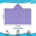 thumbnail image 2 of Purple Cartoon Cat Unicorn Pattern Hooded Bath Towel，50"x30" for Ages 3 To 12 Kids, Quick Dry Lightweight Soft Microfiber Hood Beach Towel Cover Up for Kids, 2 of 7
