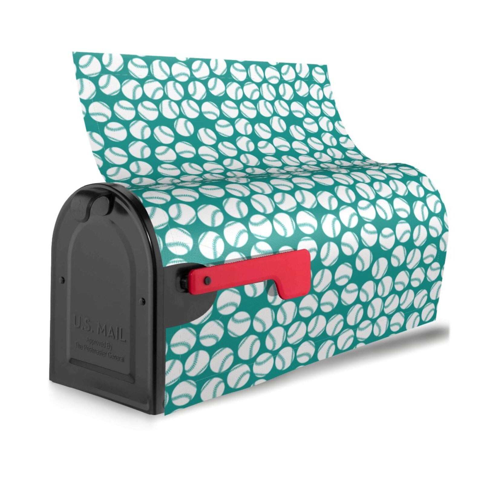 Xecao Green Baseball for Mailbox Cover with Magnetic Strips, Waterproof and Sunscreen, Adds a Decorative Touch to Your Garden Yard.