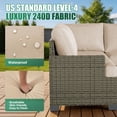 thumbnail image 5 of Clouddwell 13 Piece Outdoor Sectional Set with Swivel Rocker Chairs of 2, Patio Conversation Sets with Fire Pit Table, Beige, 5 of 8