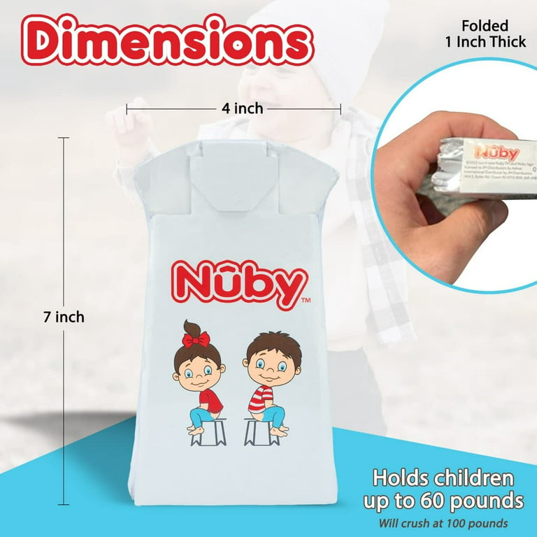 Nuby Disposable Travel Potty with Liner - Foldable and Portable Potty;  Toddler Potty Essential for Camp, Trips, & Car Rides - Travel Potty for  Toddler