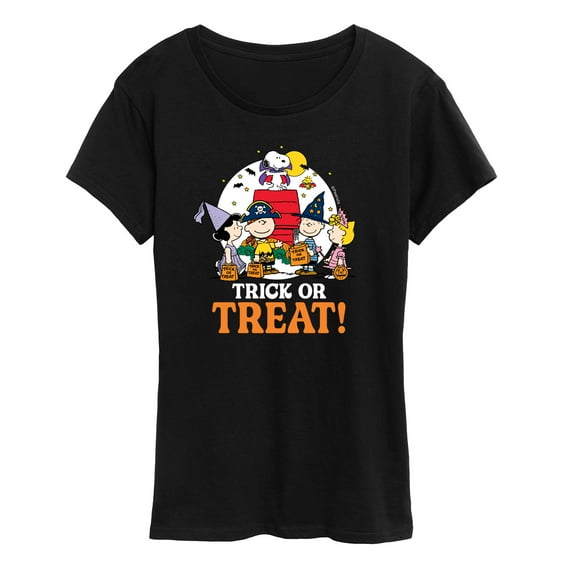 Peanuts - Trick Or Treat Moonlight - Women's Short Sleeve Graphic T-Shirt