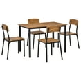 thumbnail image 2 of Knubmt Wood Tabletop Dining Table Set for 4 Person, 1 Pack Metal Frame Rectangular Dining Table with 4 Pcs Chair, 2 of 9